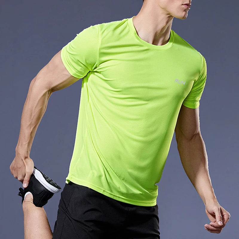 Men’s Quick-Dry Athletic Gym Tee – Running & Fitness Training Shirt