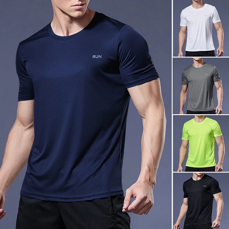 Men’s Quick-Dry Athletic Gym Tee – Running & Fitness Training Shirt