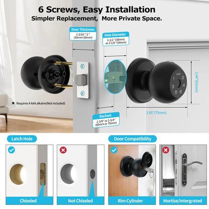 4-in-1 Smart Door Lock — Fingerprint, App, Keypad & Key | Fits Wood, Steel & Brass Doors