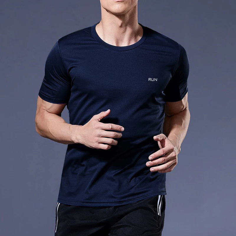 Men’s Quick-Dry Athletic Gym Tee – Running & Fitness Training Shirt