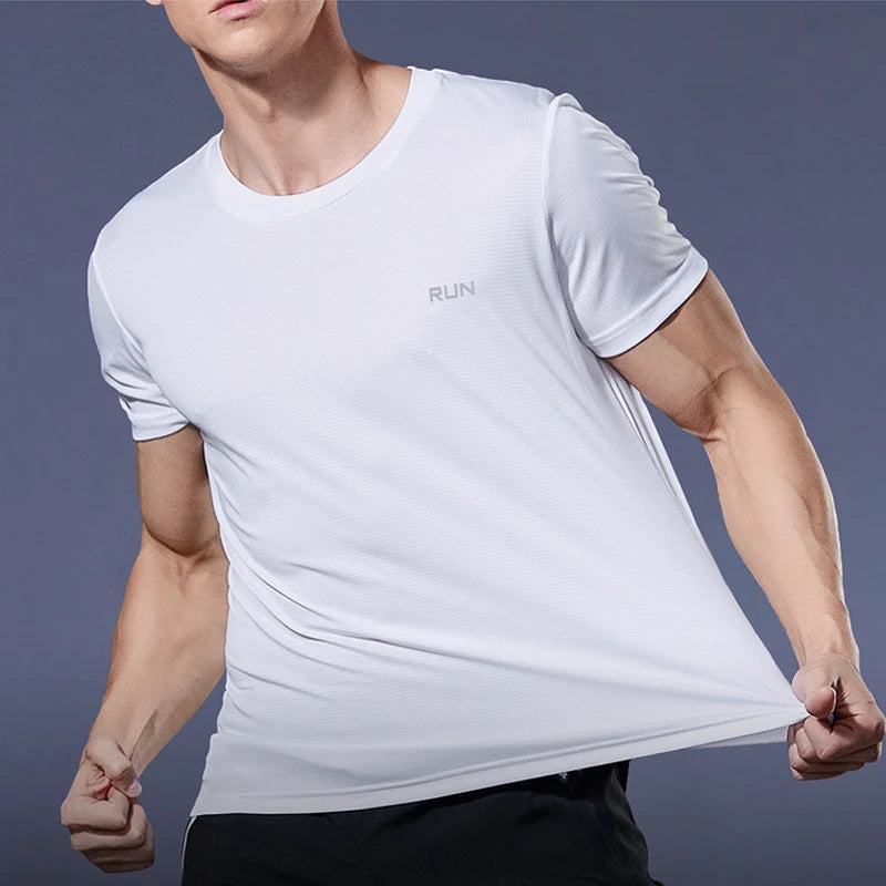 Men’s Quick-Dry Athletic Gym Tee – Running & Fitness Training Shirt