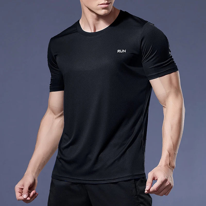 Men’s Quick-Dry Athletic Gym Tee – Running & Fitness Training Shirt