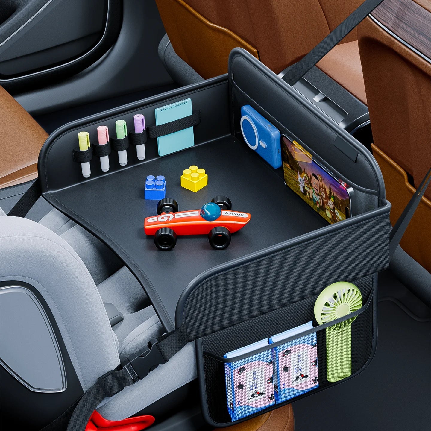 Kids Car Activity Tray – Snack & Play Table with Storage